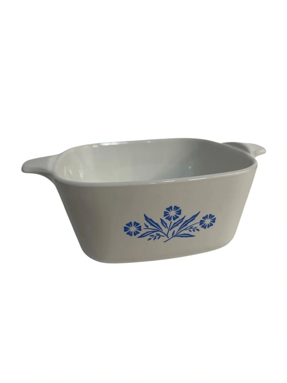 Corningware White Ceramic Baking Dish with Blue Floral Pattern Blue Cornflower